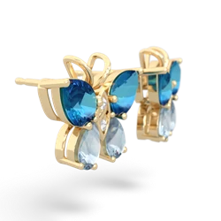 London Topaz Butterfly 14K Yellow Gold earrings E2215