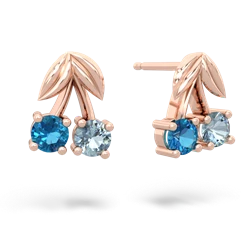 London Topaz Sweet Cherries 14K Rose Gold earrings E7001