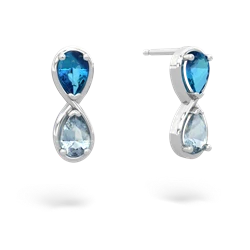 London Topaz Infinity 14K White Gold earrings E5050