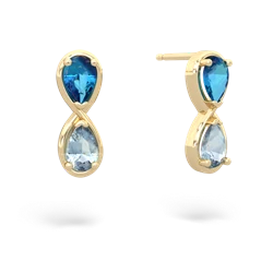 London Topaz Infinity 14K Yellow Gold earrings E5050