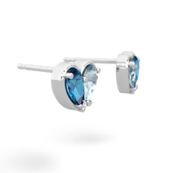 London Topaz 'Our Heart' 14K White Gold earrings E5072