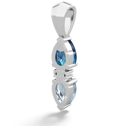 London Topaz Bowtie Drop 14K White Gold pendant P0865