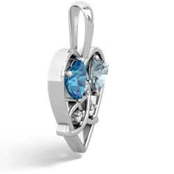 London Topaz Celtic Trinity Heart 14K White Gold pendant P5331