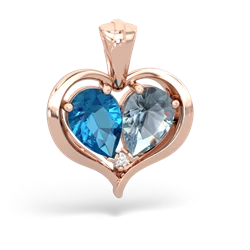 London Topaz Two Become One 14K Rose Gold pendant P5330