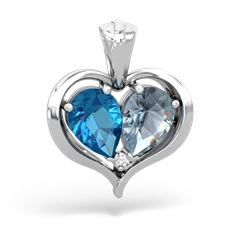 London Topaz Two Become One 14K White Gold pendant P5330