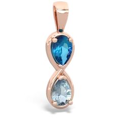 London Topaz Infinity 14K Rose Gold pendant P5050