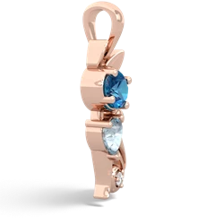 London Topaz Kitten 14K Rose Gold pendant P5780