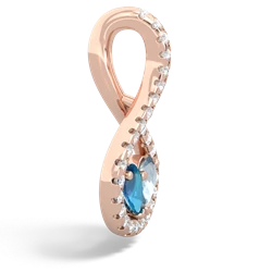 London Topaz Pave Twist 'One Heart' 14K Rose Gold pendant P5360