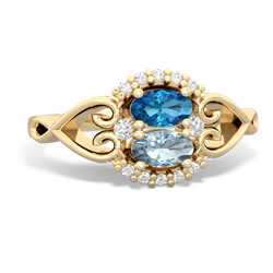 London Topaz Love Nest 14K Yellow Gold ring R5860