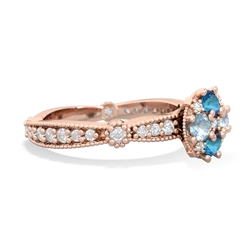 London Topaz Sparkling Tiara Cluster 14K Rose Gold ring R26293RD