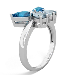 London Topaz Butterfly 14K White Gold ring R2215