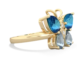 London Topaz Butterfly 14K Yellow Gold ring R2215