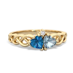 London Topaz Heart To Heart Braid 14K Yellow Gold ring R5870