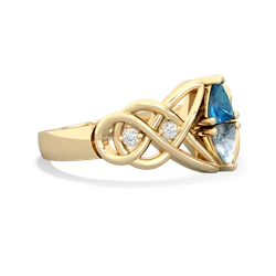 London Topaz Keepsake Celtic Knot 14K Yellow Gold ring R5300