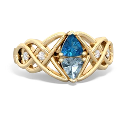 London Topaz Keepsake Celtic Knot 14K Yellow Gold ring R5300