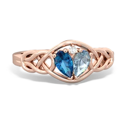 London Topaz Celtic Love Knot 14K Rose Gold ring R5420