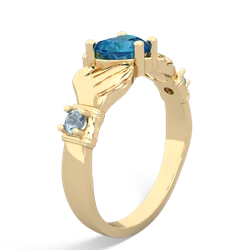 London Topaz Claddagh Keepsake 14K Yellow Gold ring R5245