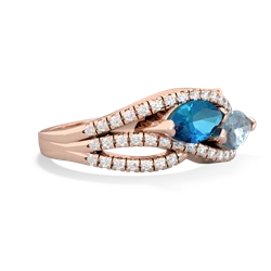 London Topaz Diamond Rivers 14K Rose Gold ring R3070