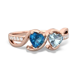 London Topaz Side By Side 14K Rose Gold ring R3090