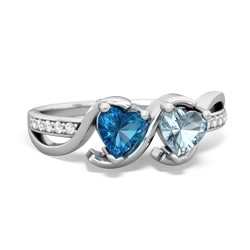 London Topaz Side By Side 14K White Gold ring R3090