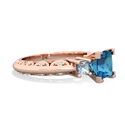 London Topaz Eternal Embrace Engagement 14K Rose Gold ring C2001