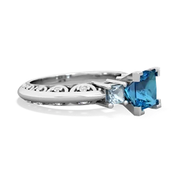 London Topaz Eternal Embrace Engagement 14K White Gold ring C2001