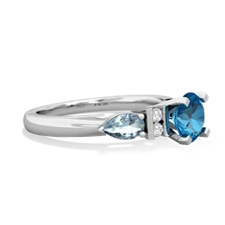 London Topaz 6Mm Round Eternal Embrace Engagement 14K White Gold ring R2005