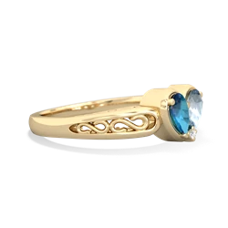 London Topaz Filligree 'One Heart' 14K Yellow Gold ring R5070