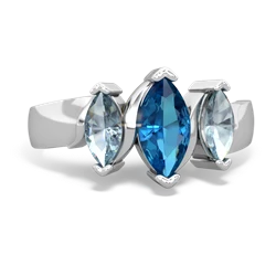 London Topaz Three Peeks 14K White Gold ring R2433