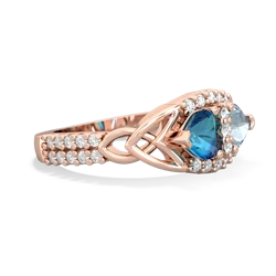 London Topaz Sparkling Celtic Knot 14K Rose Gold ring R2645