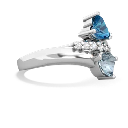 London Topaz Heart To Heart 14K White Gold ring R2064