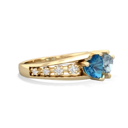 London Topaz Heart To Heart 14K Yellow Gold ring R3342