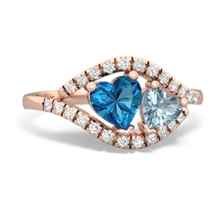 London Topaz Mother And Child 14K Rose Gold ring R3010