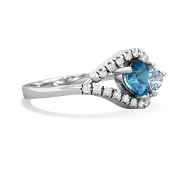 London Topaz Mother And Child 14K White Gold ring R3010