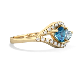 London Topaz Mother And Child 14K Yellow Gold ring R3010