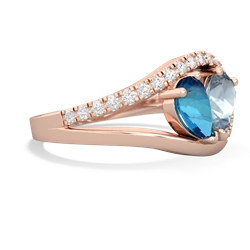 London Topaz Nestled Heart Keepsake 14K Rose Gold ring R5650