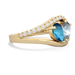 London Topaz Nestled Heart Keepsake 14K Yellow Gold ring R5650