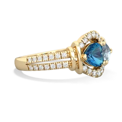 London Topaz Art-Deco Keepsake 14K Yellow Gold ring R5630