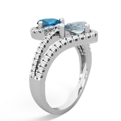 London Topaz Diamond Dazzler 14K White Gold ring R3000