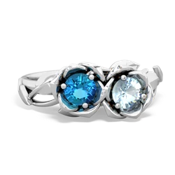 London Topaz Rose Garden 14K White Gold ring R5510