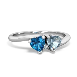 London Topaz Sweethearts 14K White Gold ring R5260