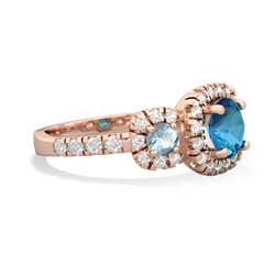 London Topaz Regal Halo 14K Rose Gold ring R5350