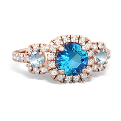 London Topaz Regal Halo 14K Rose Gold ring R5350