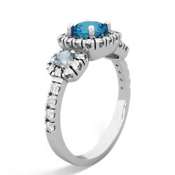 London Topaz Regal Halo 14K White Gold ring R5350