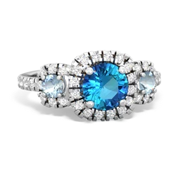 London Topaz Regal Halo 14K White Gold ring R5350