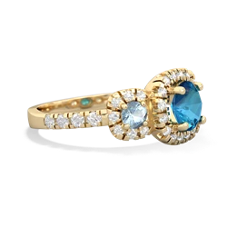 London Topaz Regal Halo 14K Yellow Gold ring R5350