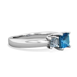 London Topaz Three Stone Trellis 14K White Gold ring R4015