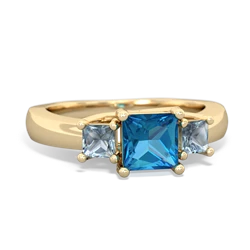 London Topaz Three Stone Trellis 14K Yellow Gold ring R4015