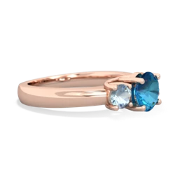 London Topaz Three Stone Round Trellis 14K Rose Gold ring R4018