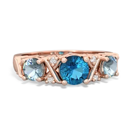 London Topaz Hugs And Kisses 14K Rose Gold ring R5016